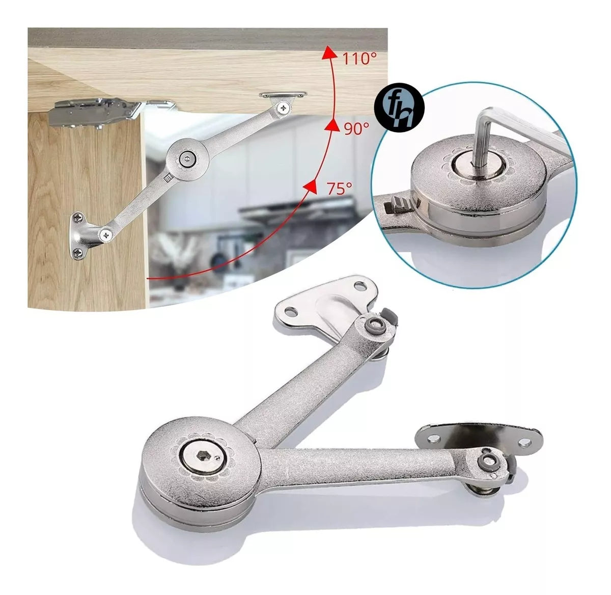Soporte Brazo Elevable Para Puertas Cocina y Hogar 1 Pieza