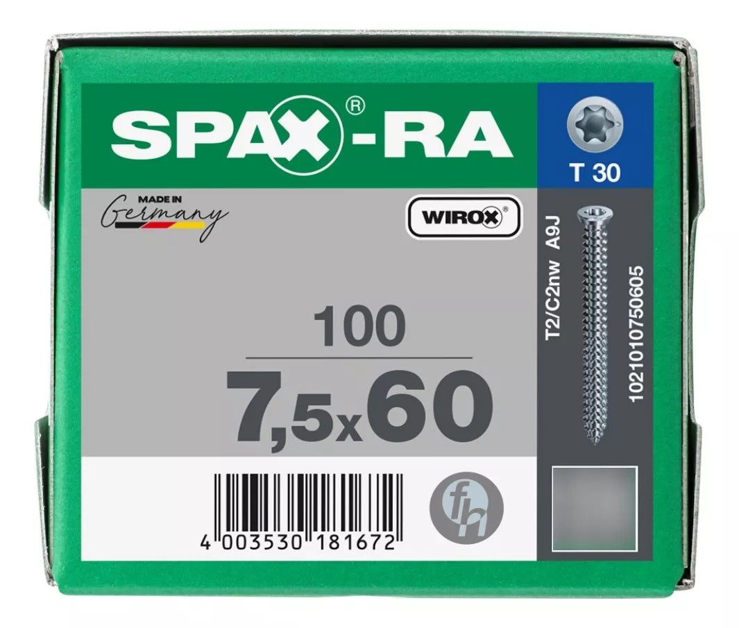 Tornillos Spax R-A Concreto 7.5x60 mm No Necesita Taquete