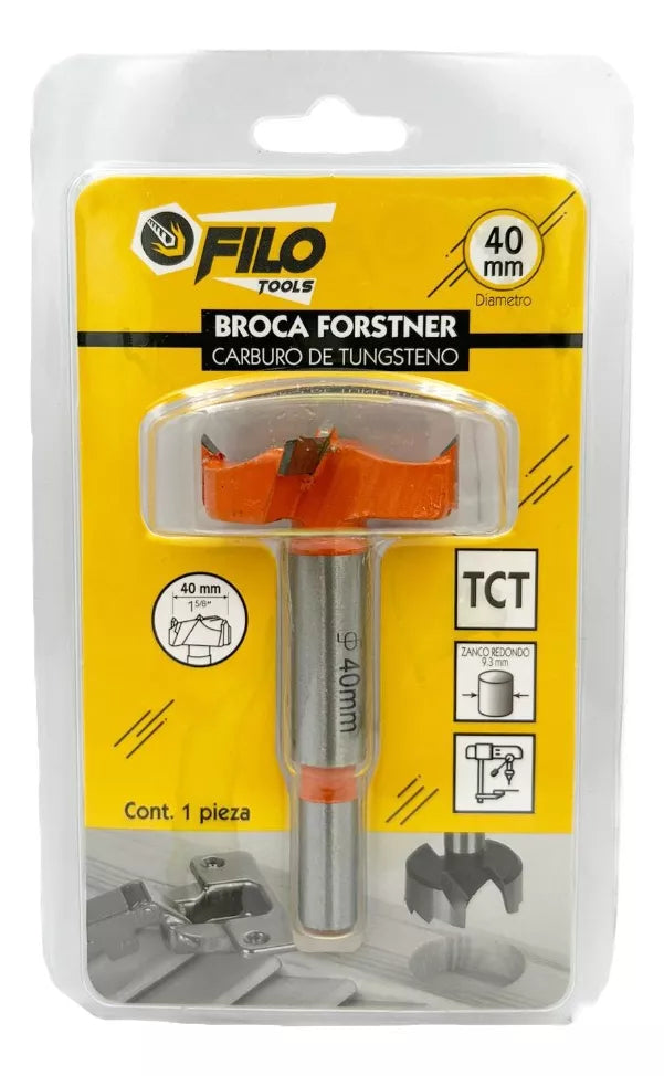 Broca Tipo Forstner Para Madera 40 mm Carburo De Tungsteno