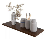 Repisa Flotante 20x60 cm Wengue Soporte Oculto Reforzado Minimalista