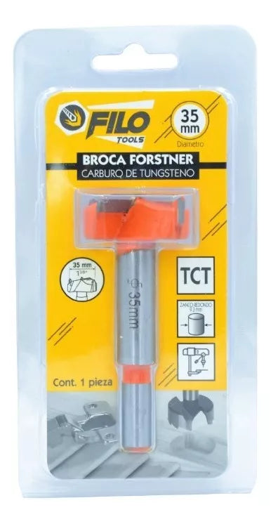 Broca Tipo Forstner Para Madera 35 mm Carburo De Tungsteno