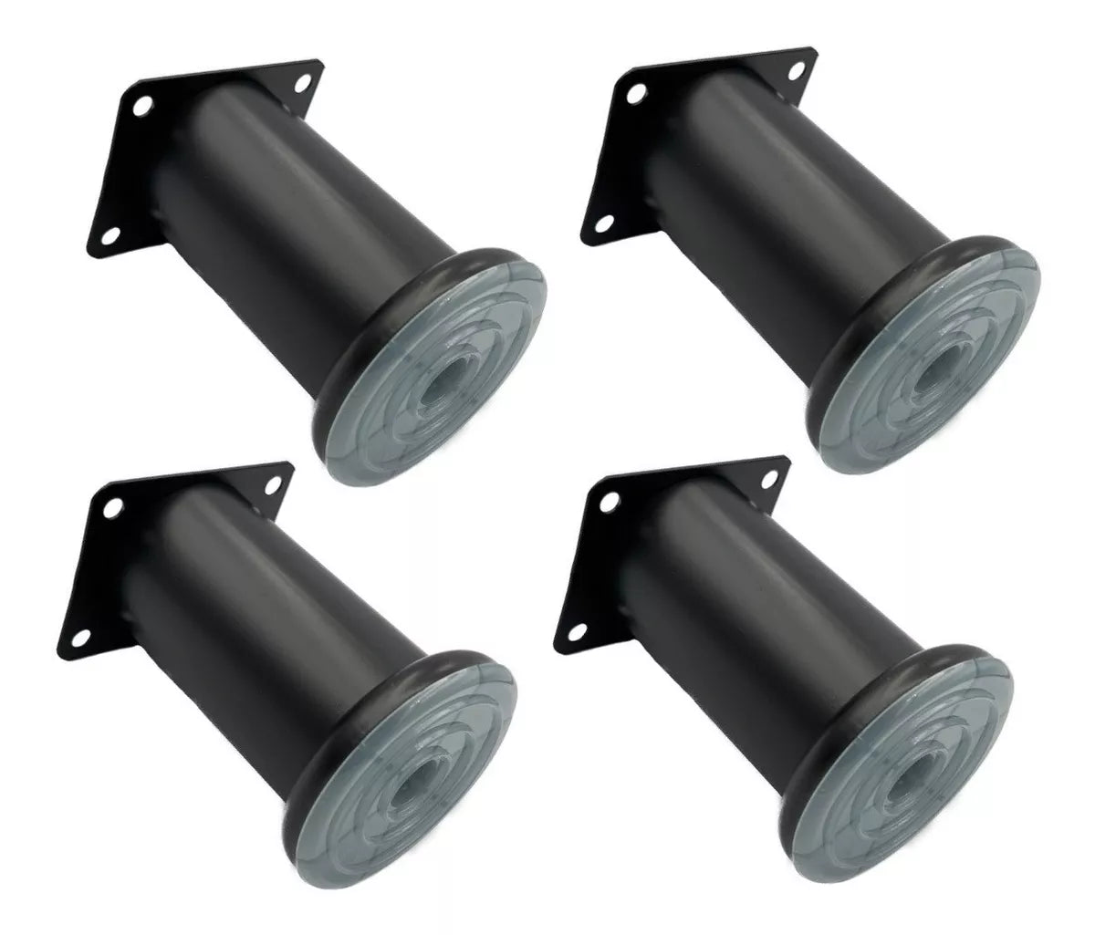 Pata Para Sofá y Muebles Redonda Acero Negro Mate 12 cm Con Tornillos