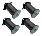 Pata Para Sofá y Muebles Redonda Acero Negro Mate 12 cm Con Tornillos