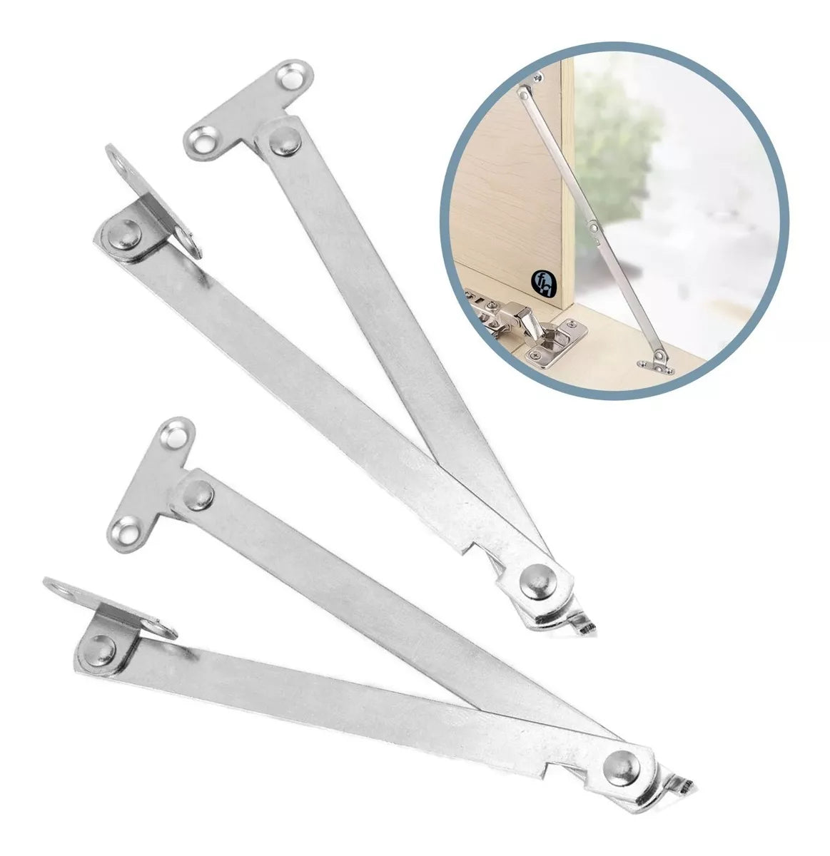 Bisagra Soporte Consola Níquel Satinado Para Tapa De Puerta Gabinetes