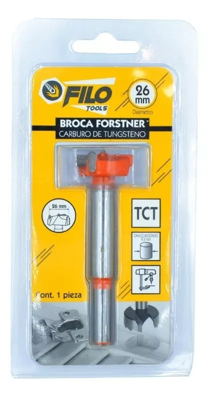 Broca Tipo Forstner Para Madera 26 mm Carburo De Tungsteno