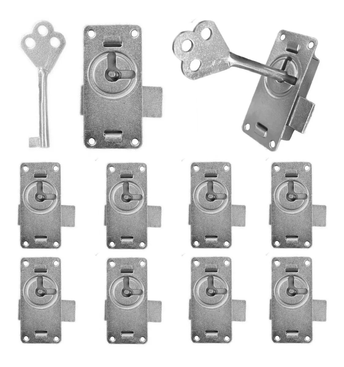 Chapa Para Ropero Antiguo Con Llave Galvanizada