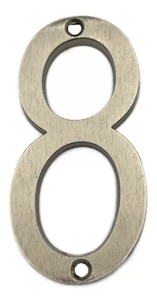 Números Residenciales Níquel Satinado Exterior Casa Altura 10 cm Aluminio 3D