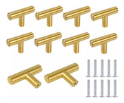 Jaladera Manija De Barra Hueca 4 cm Latón Brillante Con Tornillo