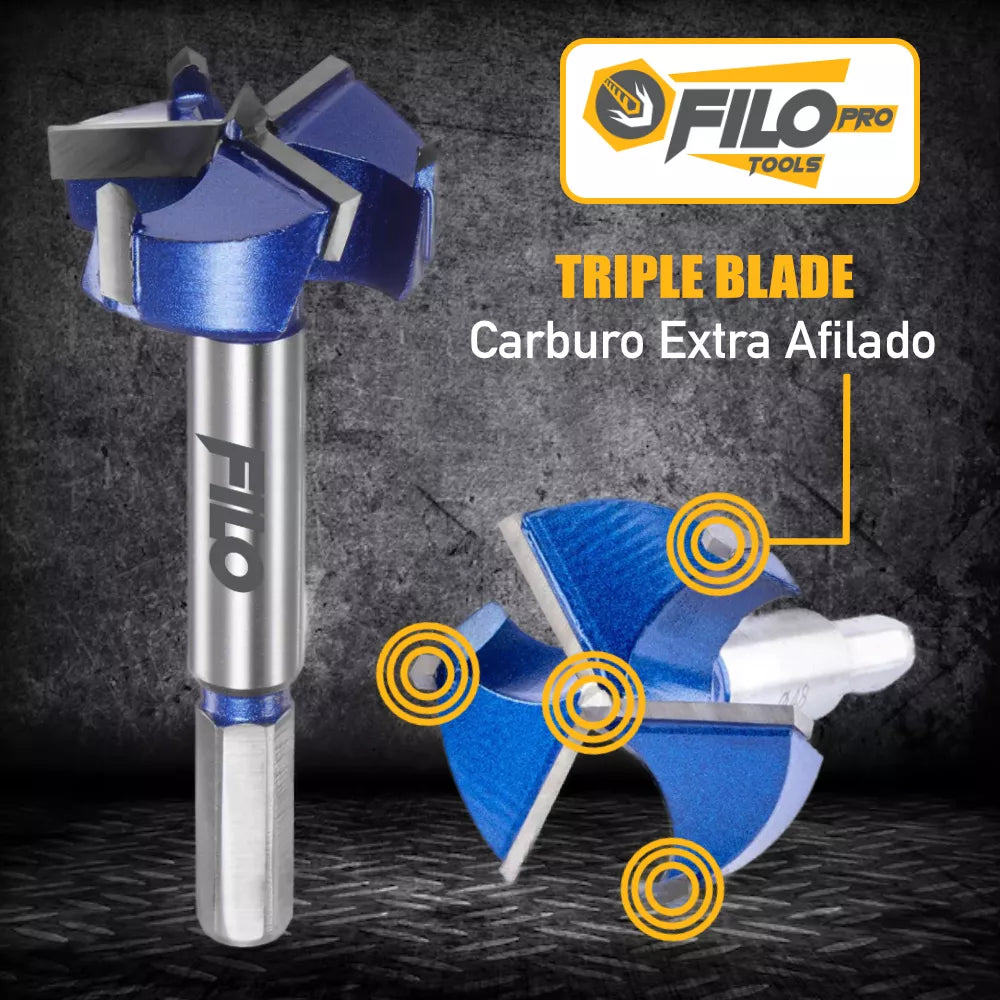 Broca Forstner Carburo De Tungsteno 35 mm Triple Premium