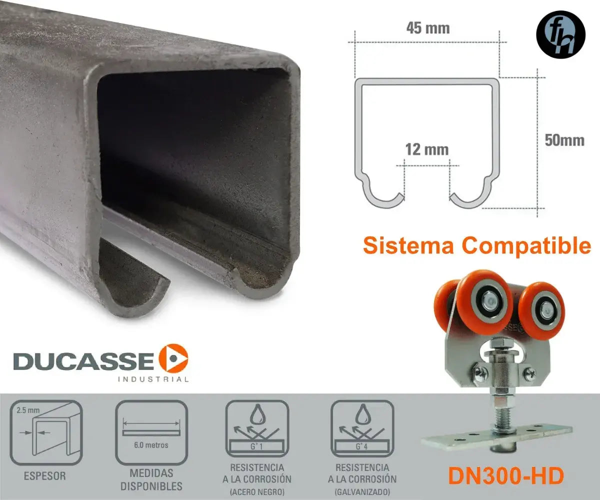 1 Tramo Riel De Acero U-30 Ducasse 1.5 m