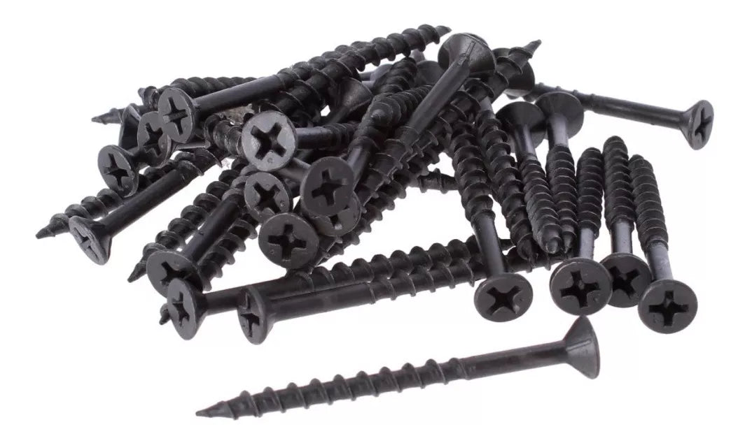 Tornillo Para Madera Aglomerado Negro 12x2 1/2'' Cruz Plana