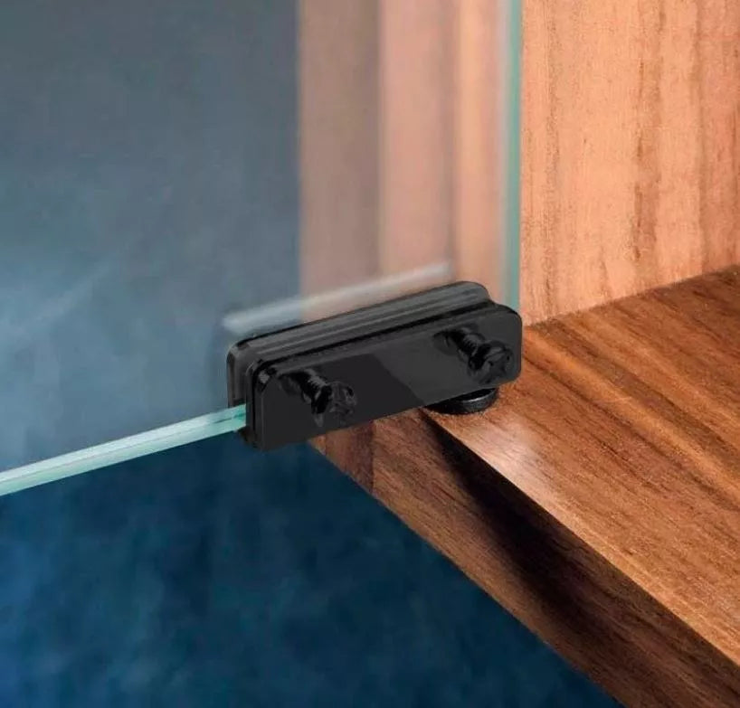 Bisagra Bivel Negro Para Puerta Cristal Vidrio Kit 1 Puerta