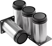 Pata Para Sofá y Muebles Regulable Redonda Acero Cromo 10-11 cm Con Tornillos