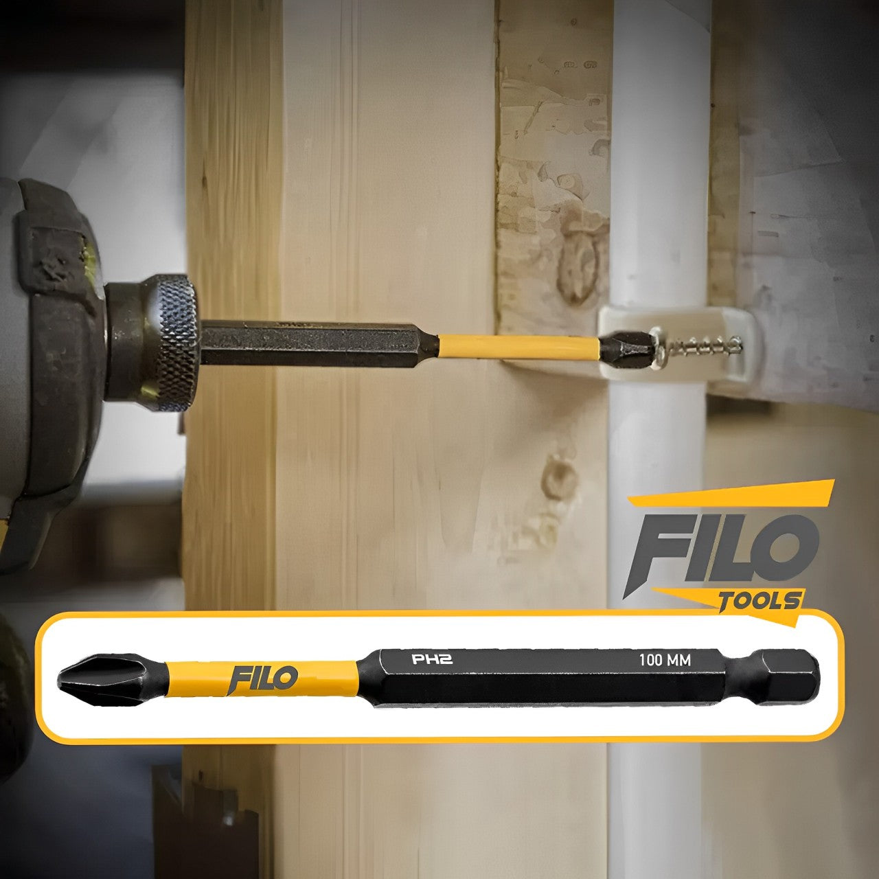 Puntas De Impacto Phillips PH2 Acero S2 Filo Tools 100 mm