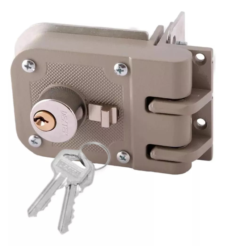 Cerradura Sobreponer Pre Armada Mordaza De Caja Gris Dexter
