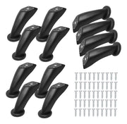 Pata Para Sofá y Muebles Curva 9 cm Acero Negro Mate Con Tornillos