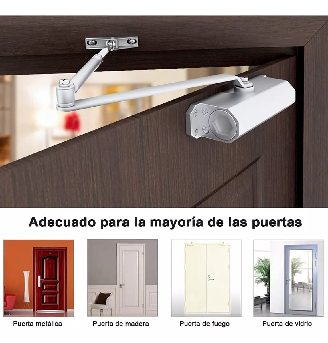 Cierrapuertas Hidráulico 2 Válvulas Dexter Aluminio Natural