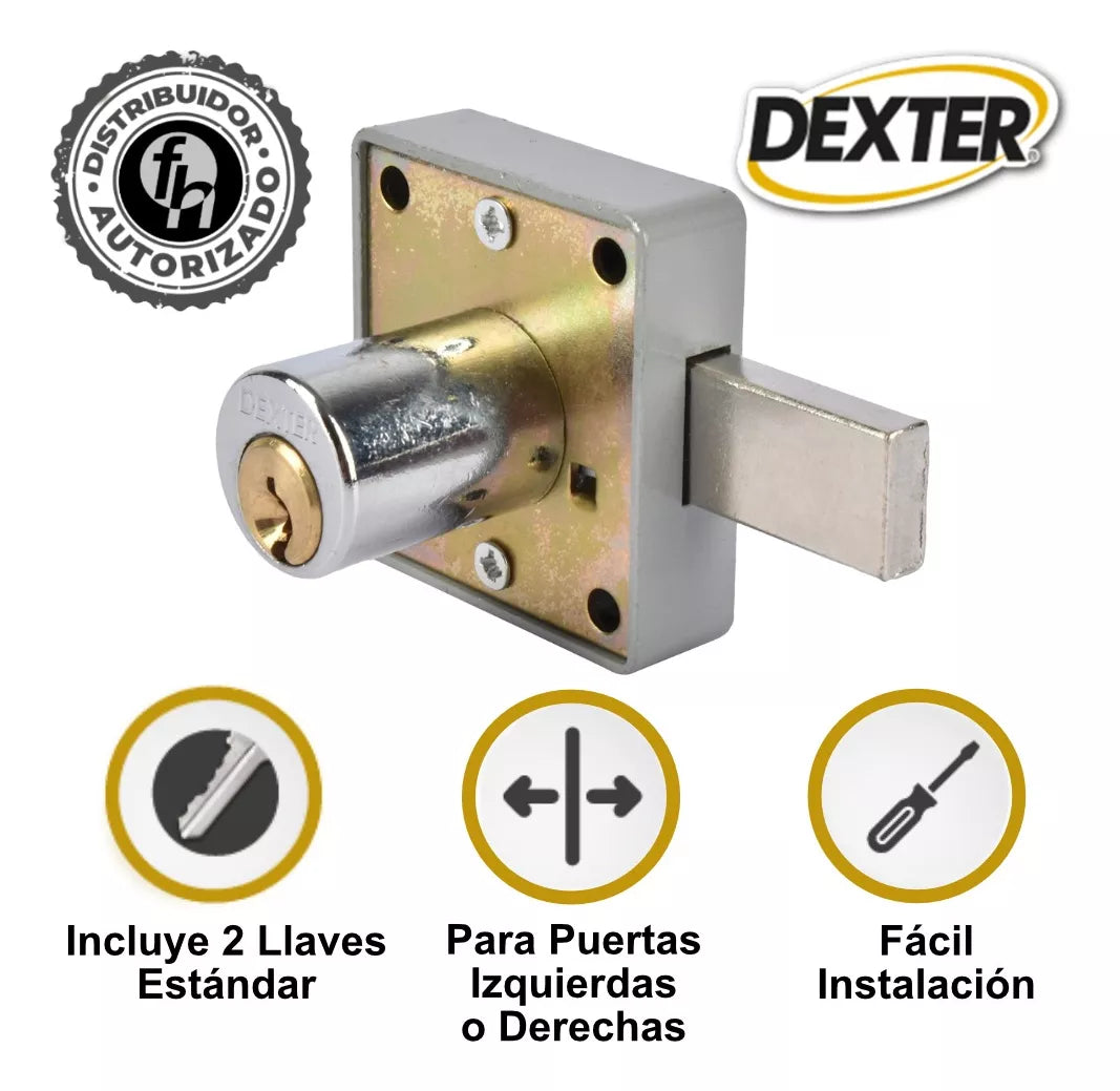 Cerradura Para Mueble 6493 Cañón Corto Cromo Dexter