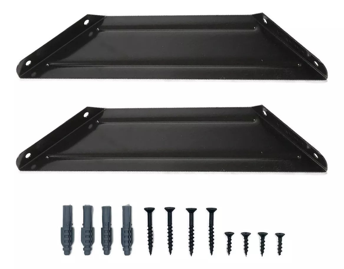 Repisa Estantería Melamina Ceniza 60x20 cm Soporte Negro Minimalista Moderna