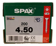 Tornillo Spax Madera 4x50 mm Cuerda Corrida 200 Piezas
