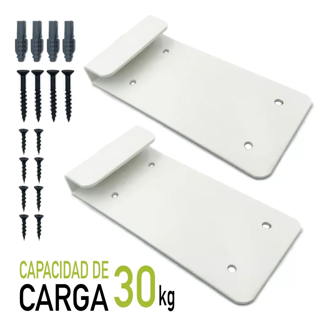 Repisa Flotante 30x80 cm Blanco Minimalista Soporte Oculto Reforzado