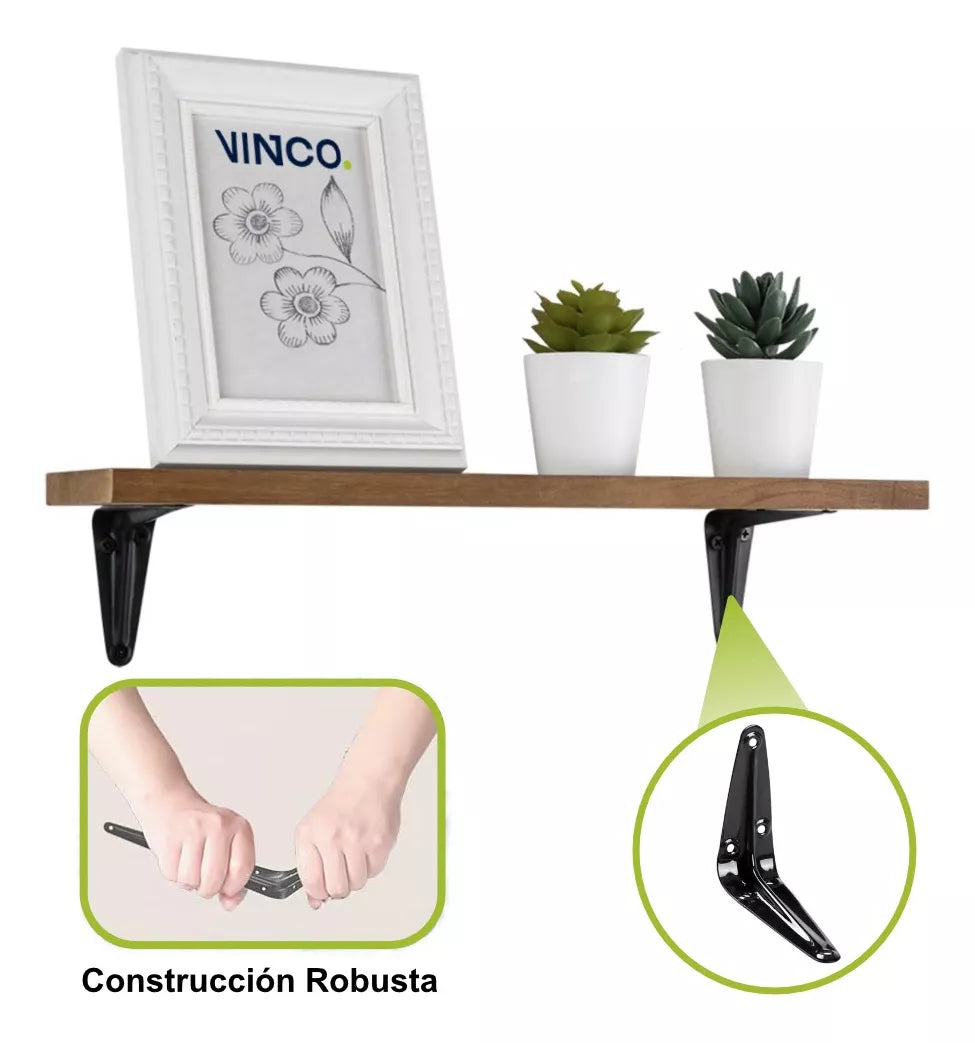 Mensula Soporte Escuadra Para Repisa Negro