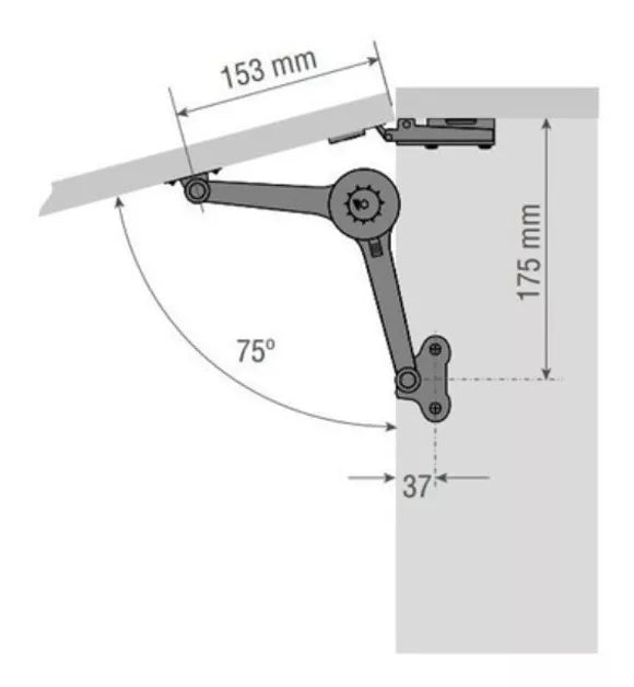 Soporte Brazo Elevable Para Puertas Cocina y Hogar 1 Pieza