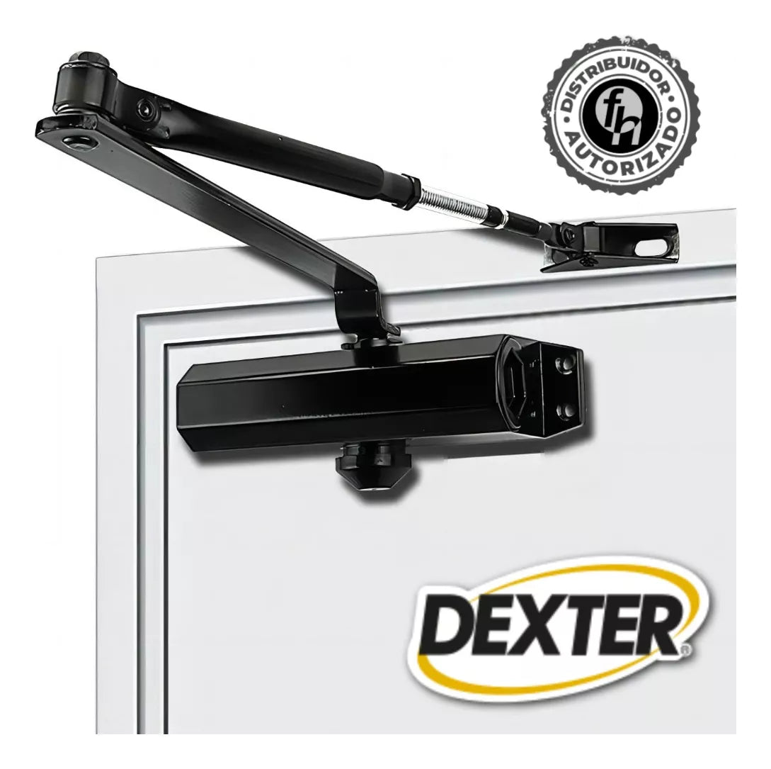 Cierrapuertas Hidráulico 2 Válvulas Dexter Duranodic Negro Mate