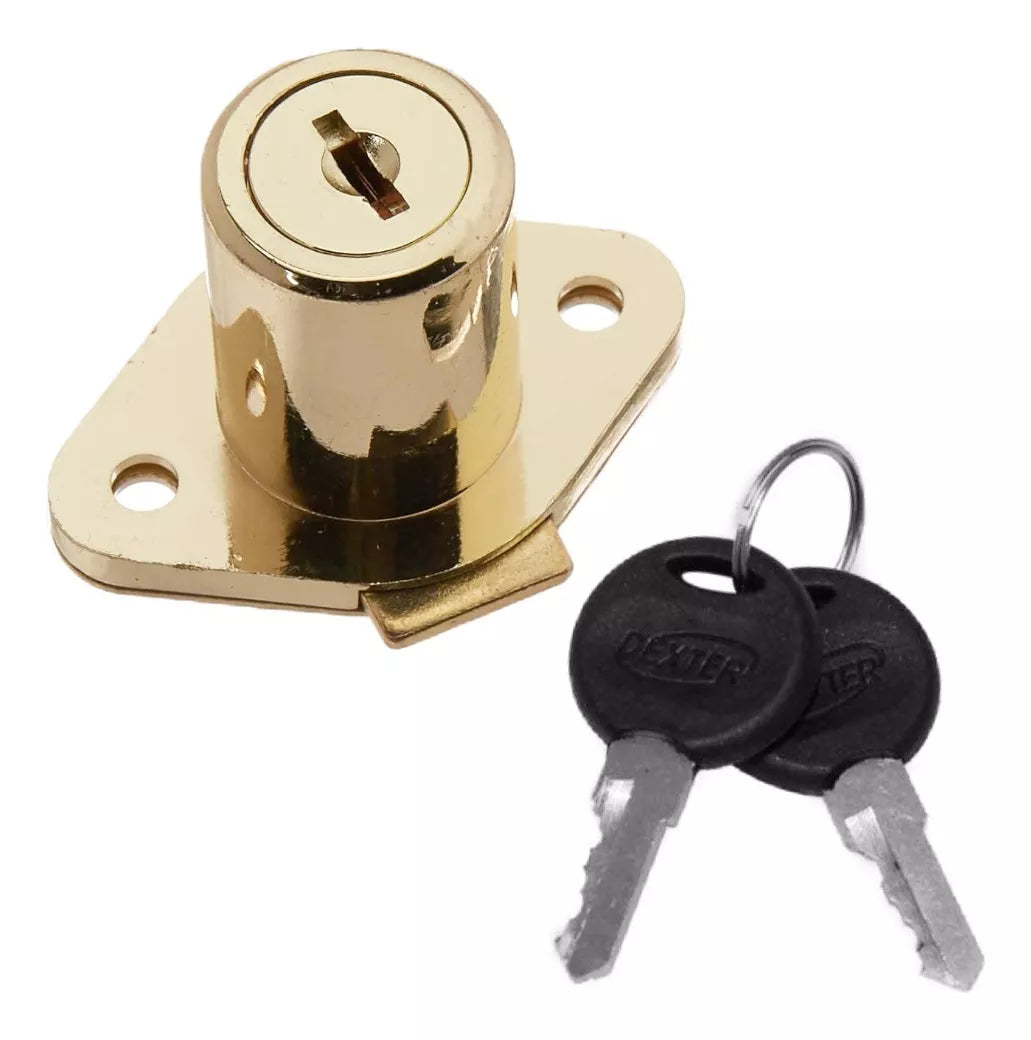 Cerradura Chapa Cocol Dexter Latón Brillante 6843 Para Mueble