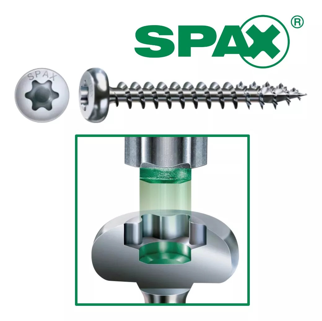 Tornillos Spax 4x15 mm Fijar Herraje Cabeza Redonda 1000 Piezas