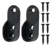 Brida Tubo Closet Ovalado Negro Mate Con Tornillos