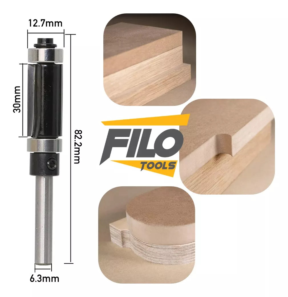 Broca Perfiladora Router 1/2x1/4" Doble Balero Corte 30 mm