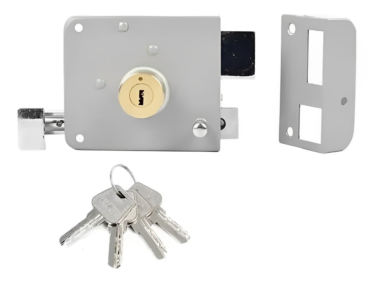 Cerradura Sobreponer Pre Armada Llave Puntos Dexter Gris