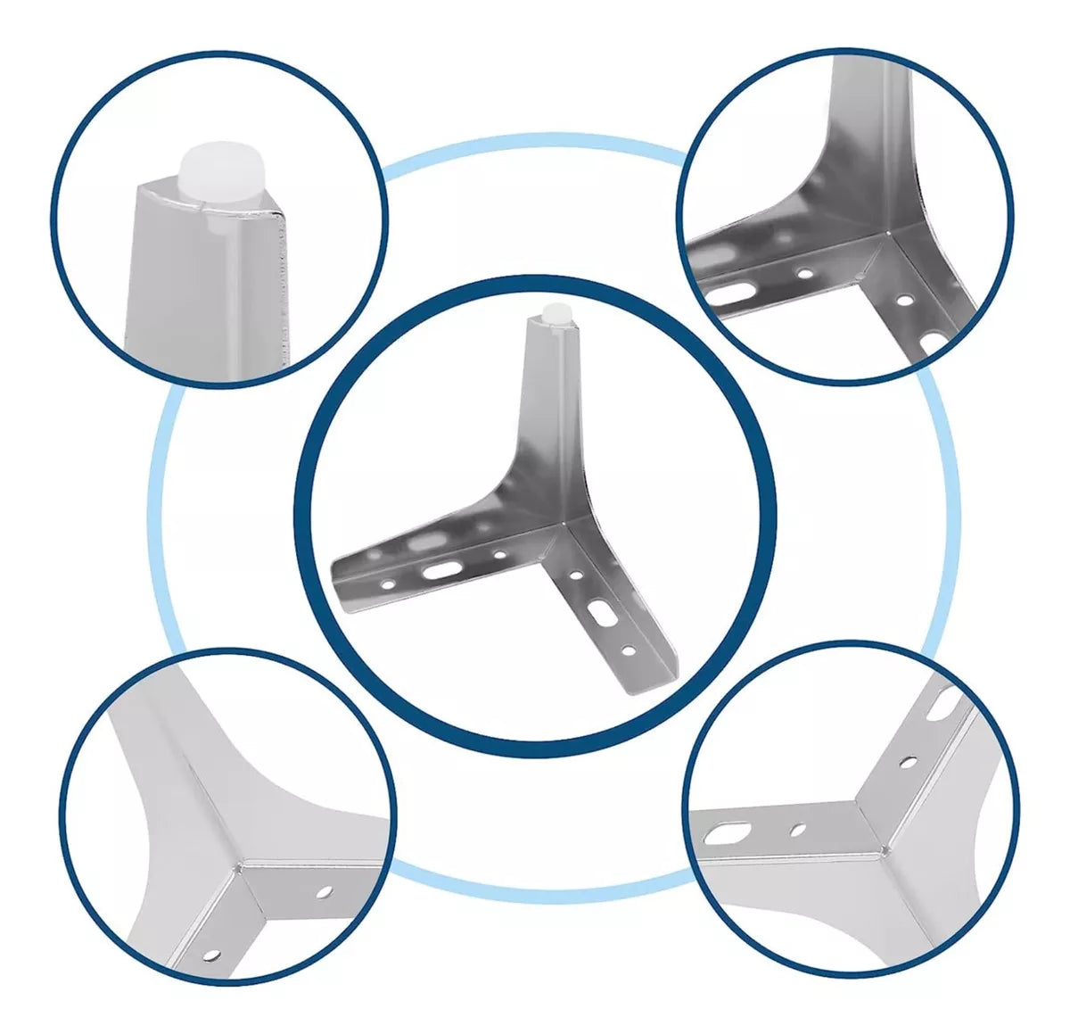 Pata Para Sofá y Muebles Metálica Triangular "Slim" Cromo
