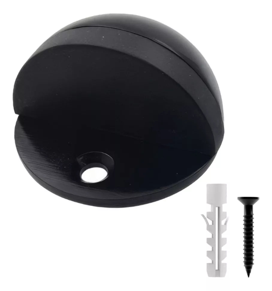 Tope Media Luna Para Puerta Negro Mate Con Tornillos