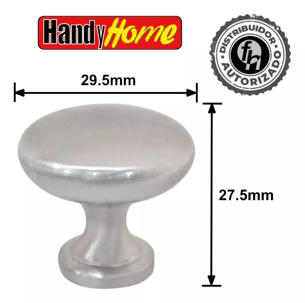 Jaladera De Botón Praga Níquel Satinado Handy Home