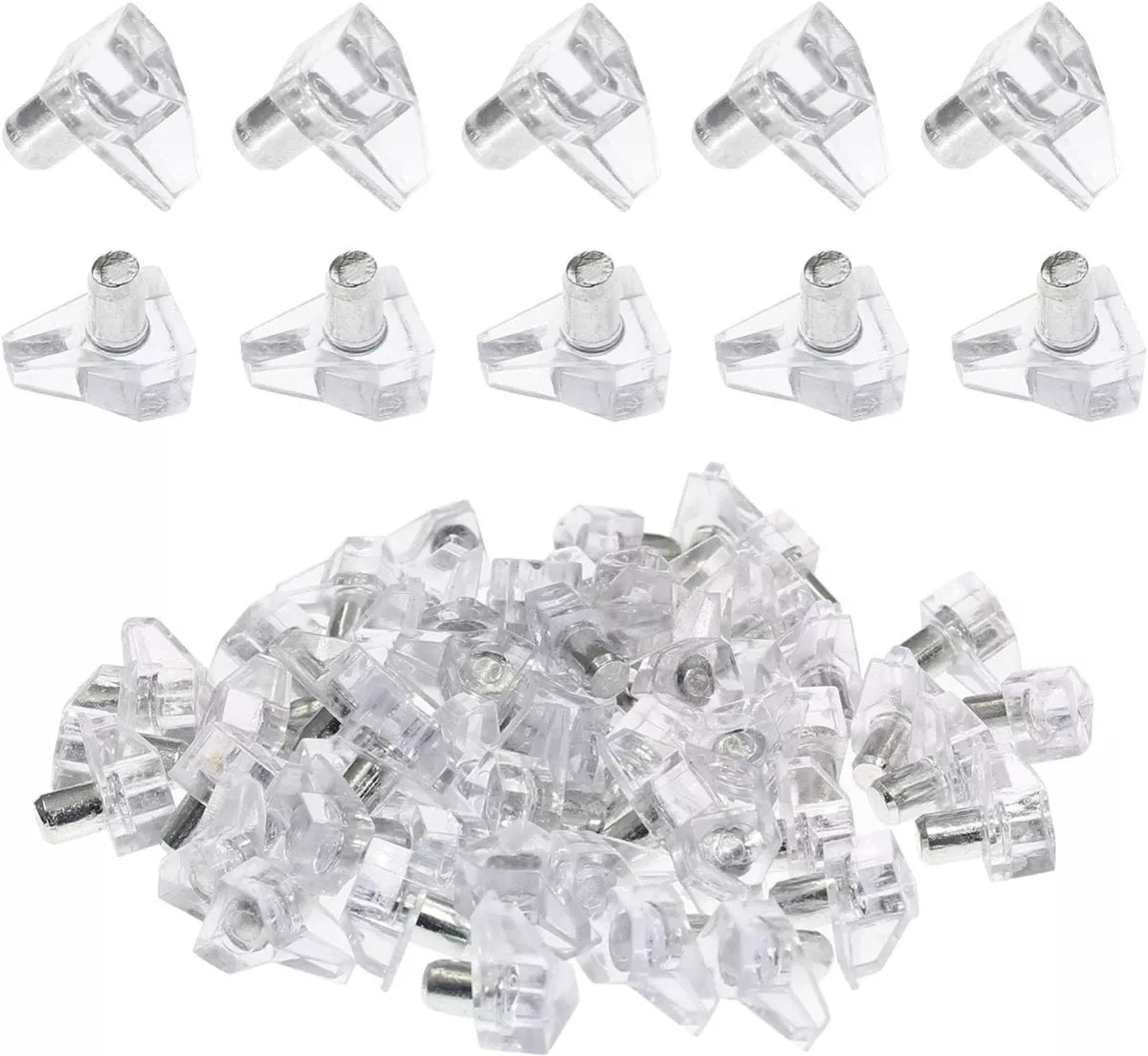 Soporte Entrepaño Ménsula Transparente Perno Metálico 100 Piezas