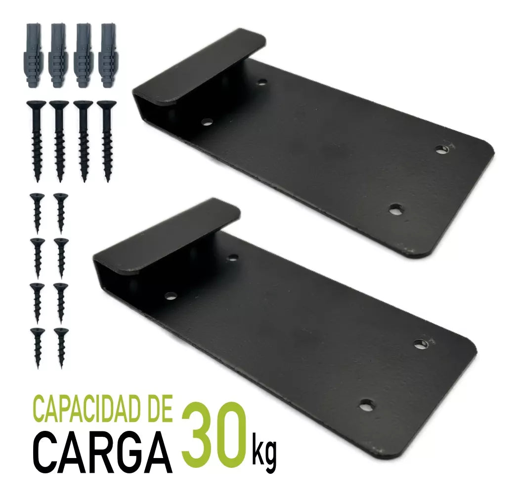 Repisa Flotante 30x80 cm Negro Mate Minimalista Soporte Oculto Reforzado