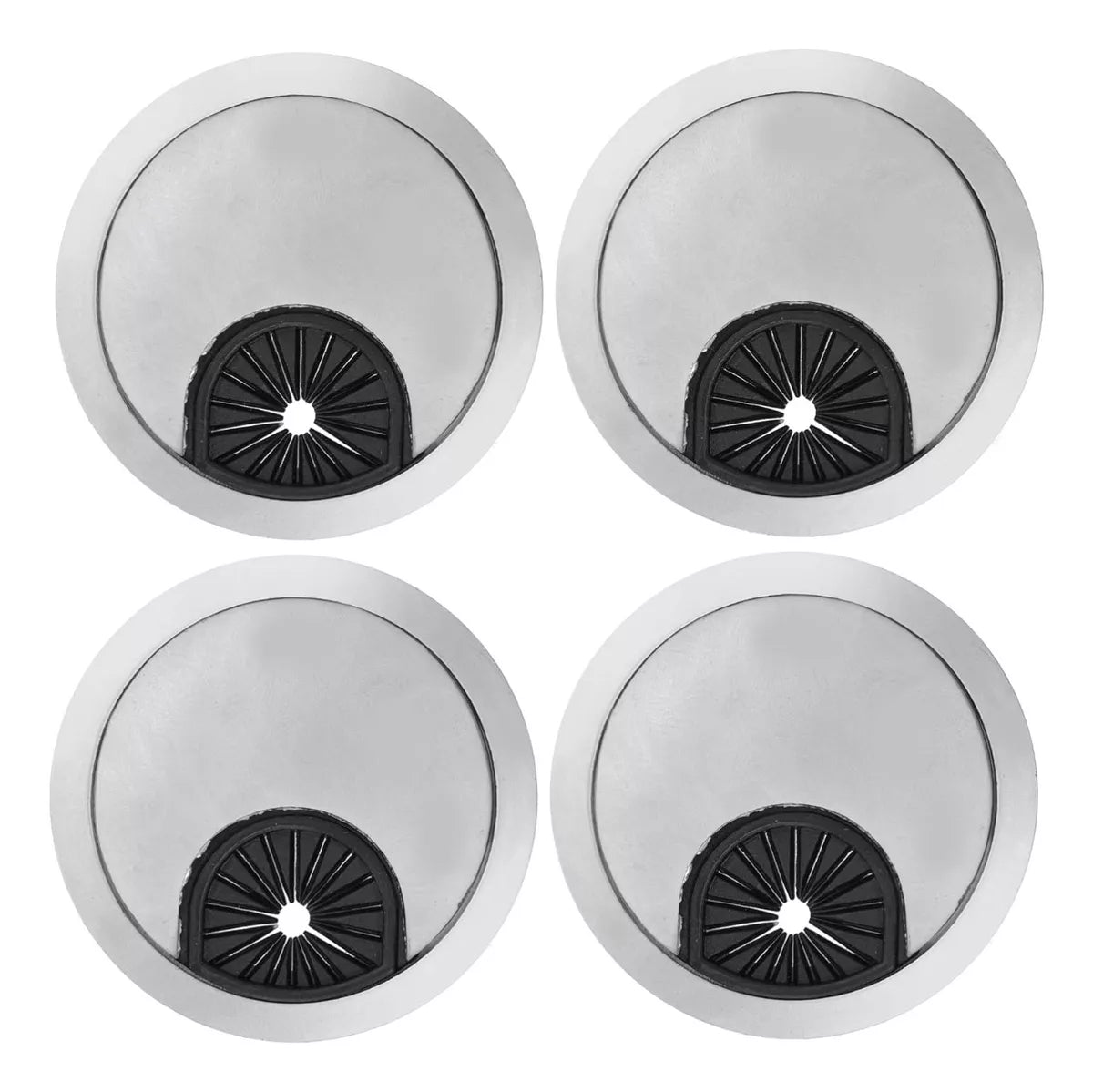 Pasacables Diámetro 60 mm Plateado Organizador de Cables Escritorio