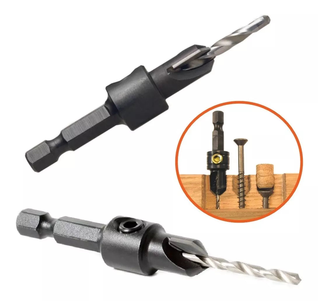 Broca Avellanador Carburo De Tungsteno #6 y #8 Con Llave Allen Filo Tools