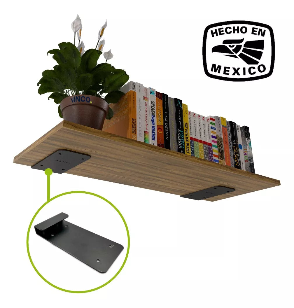 Soporte Oculto Negro Para Repisa Estante Flotante 2 Piezas