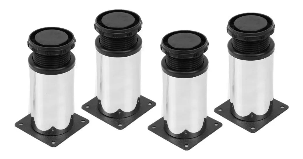 Pata Para Sofá y Muebles Regulable Redonda Acero Cromo 8-9 cm Con Tornillos