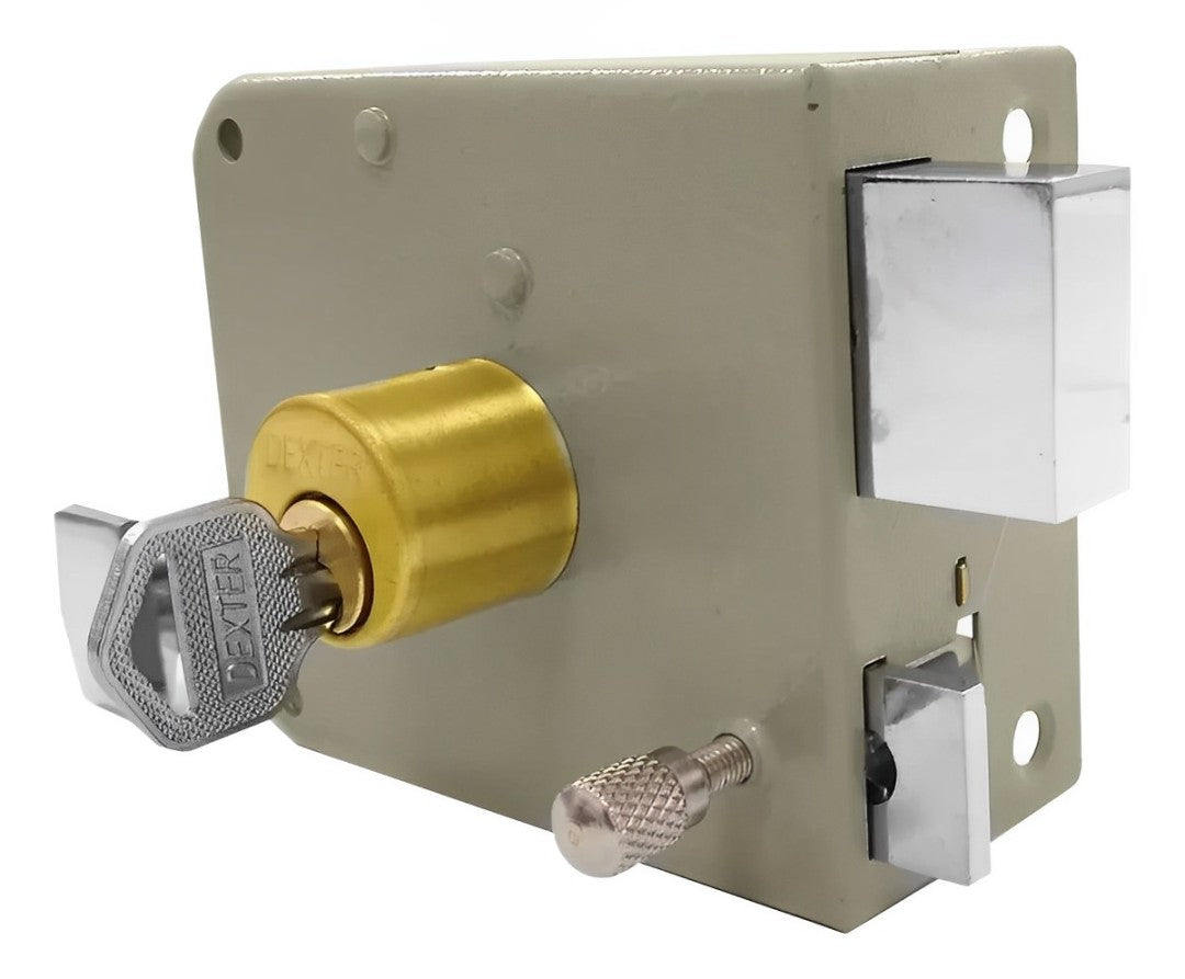 Cerradura Sobreponer De Caja Dexter Pre Armada Gris
