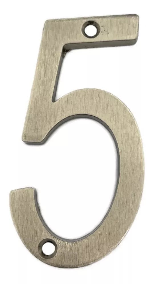 Números Residenciales Níquel Satinado Exterior Casa Altura 10 cm Aluminio 3D