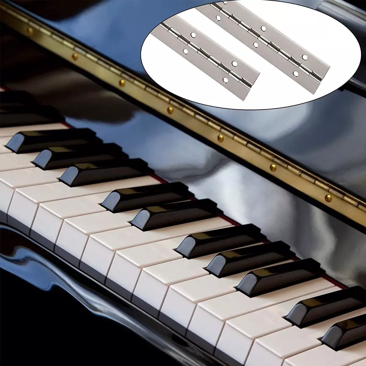 Bisagra De Piano 1 m Latón Brillante Con Orificios 1 Tramo
