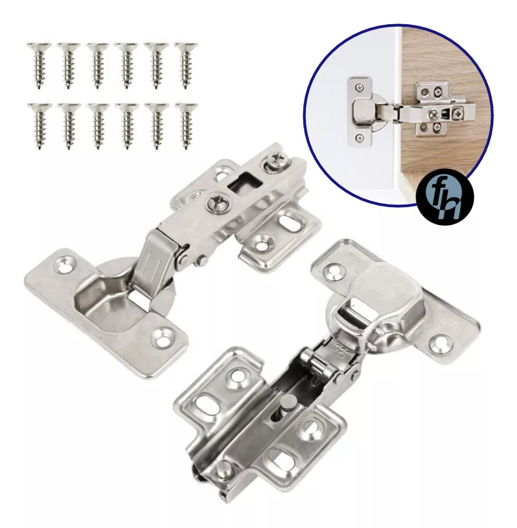 Bisagra Bidimensional 35 mm Cobertura Completa/Recta 4 Perforaciones FH