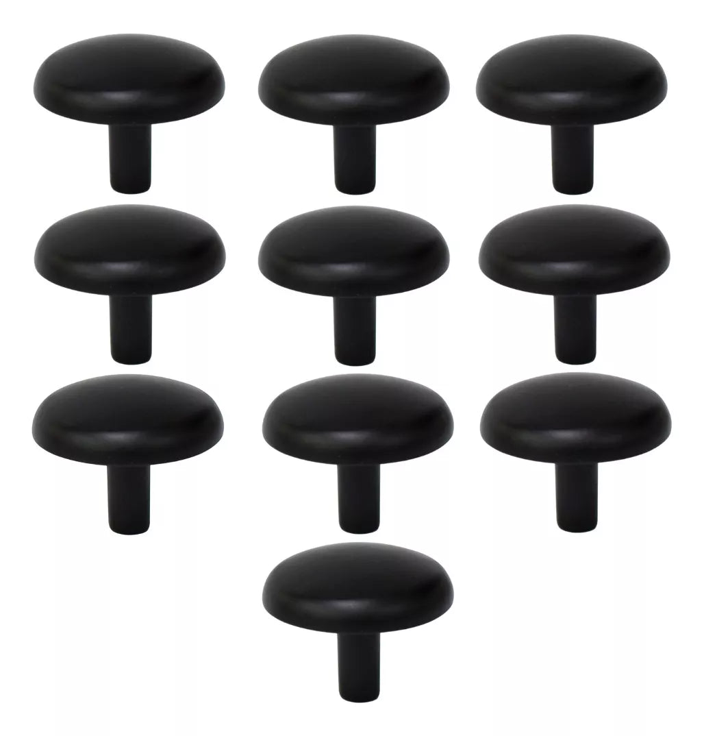 Jaladera De Botón Negro Mate Munich Handy Home