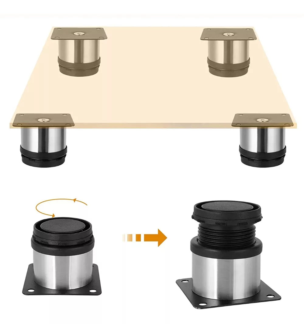 Pata Para Sofá y Muebles Regulable Redonda Acero Cromo 5-6 cm Con Tornillos
