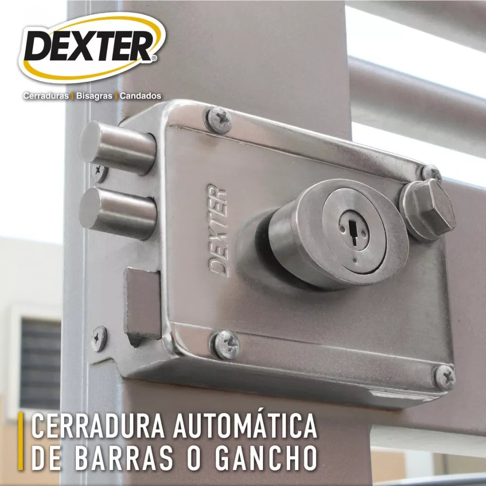 Cerradura Sobreponer Automática 6772 Barras Níquel Satínado Dexter