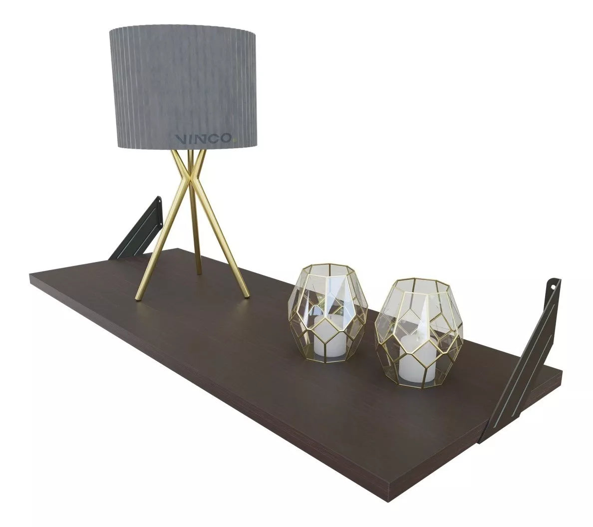 Repisa Estantería Melamina Wengue 80x30 cm Ménsula Minimalista Moderna